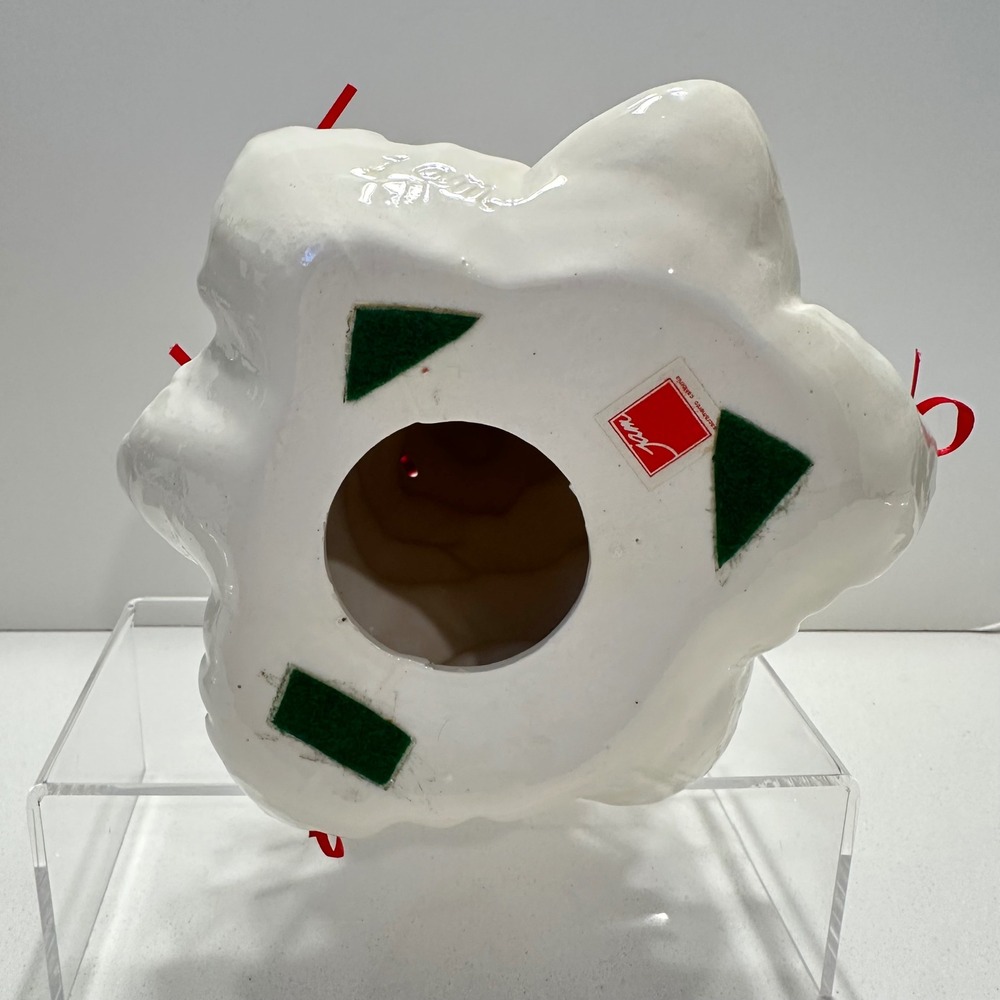 Vintage Jam Sacramento California White Ceramic Christmas Tree with Red Ribbons‎ - Picture 12 of 12